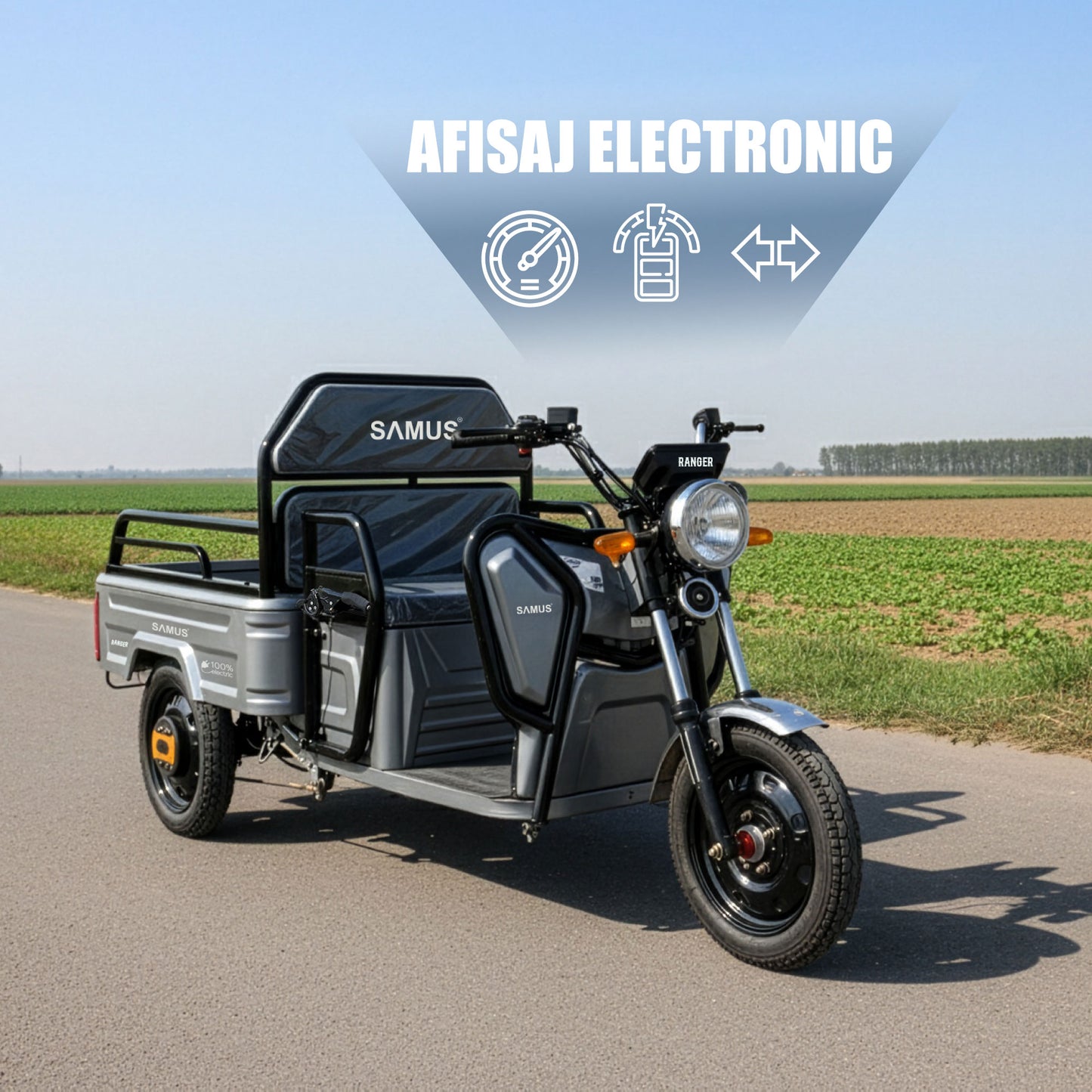 Triciclu electric cargo Samus Ranger-25-1.1-72V32 Silver