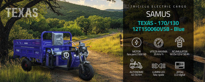 Triciclu electric cargo Samus Texas-170/130-12T150060V58-Blue