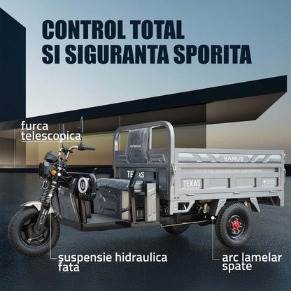 Triciclu electric cargo Samus Texas-170/130-12T150060V58-Silver