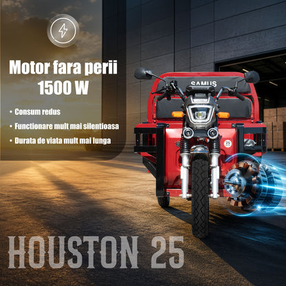 Triciclu electric cargo Samus Houston-25-1.5-72V45 Red