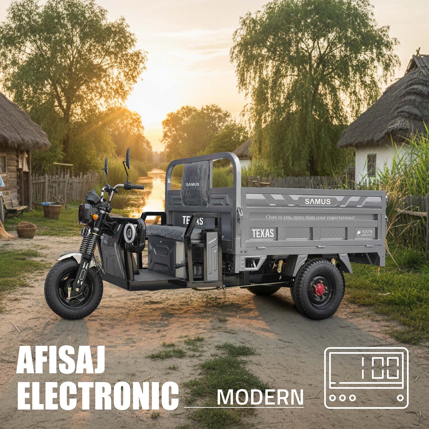 Triciclu electric cargo Samus Texas-170/130-12T150060V58-Silver