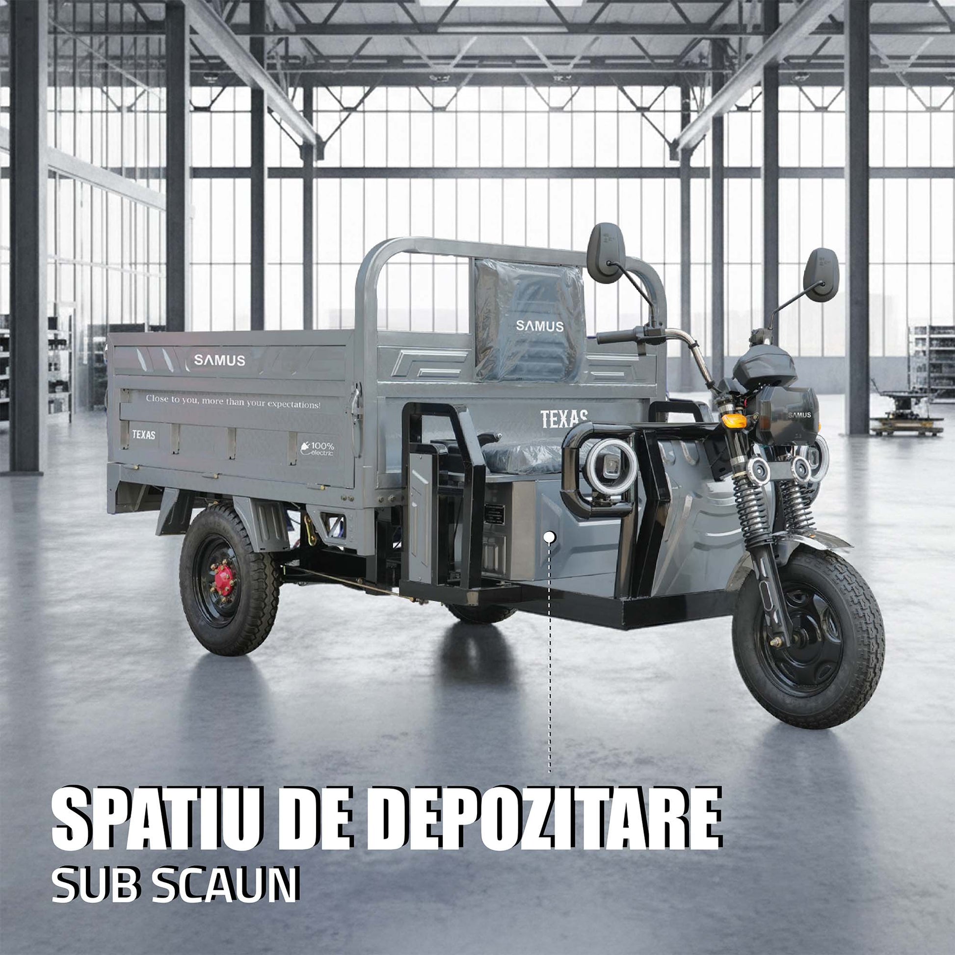 Triciclu electric cargo Samus Texas-170/130-12T150060V58-Silver