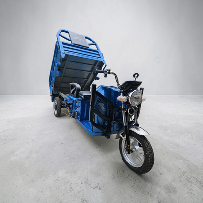 Triciclu Electric cu bena basculabila Tuk Tuk, GN1500DZH-7, Baterie 52Ah Albastru