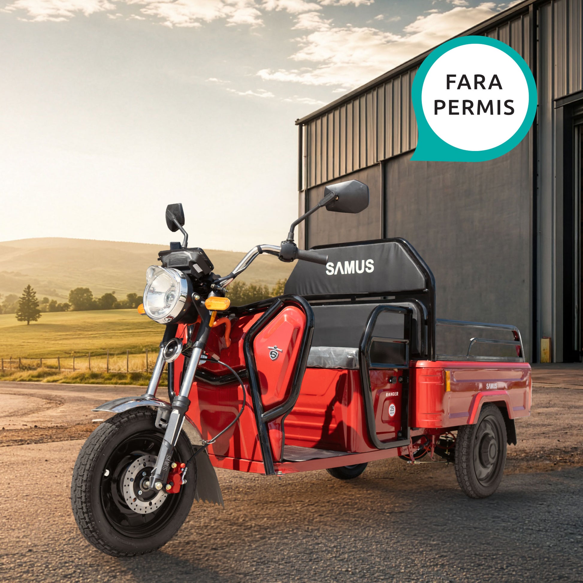 Triciclu electric cargo Samus Ranger-25-1.1-72V32 Red