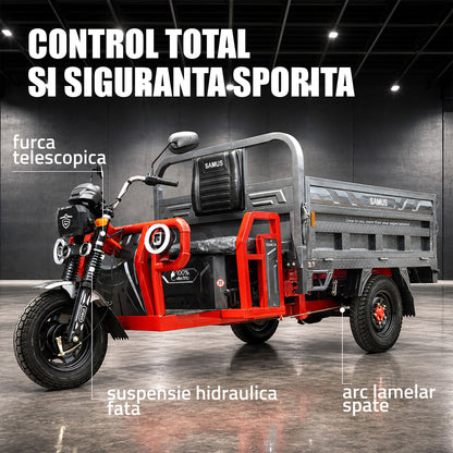 Triciclu electric cargo Samus Texas-25-1.7-72V58 Red Dark Silver