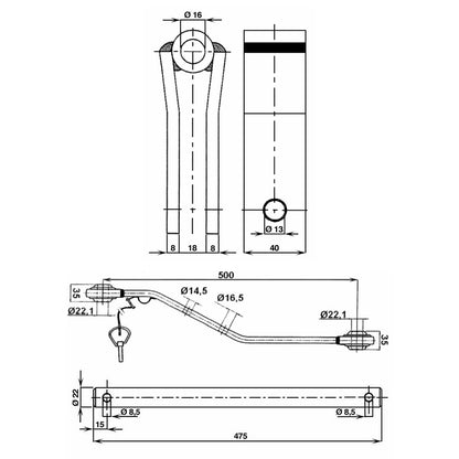 Kit complet tiranti prindere 3 puncte tractor Kubota, Iseki - imagine 6