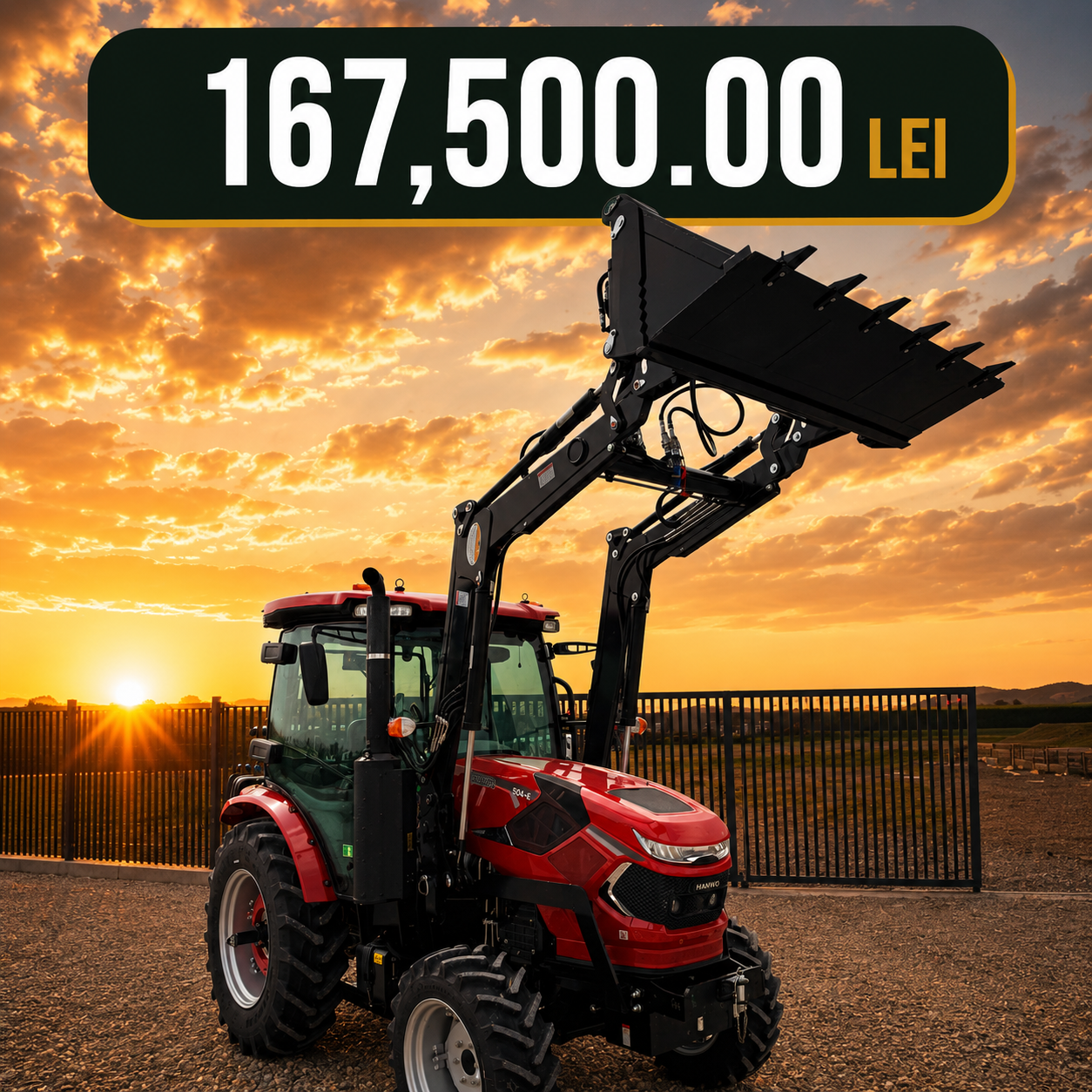 Tractor HANWO 704, 75 CAI, 4X4, STAGE 5 cu incarcator frontal