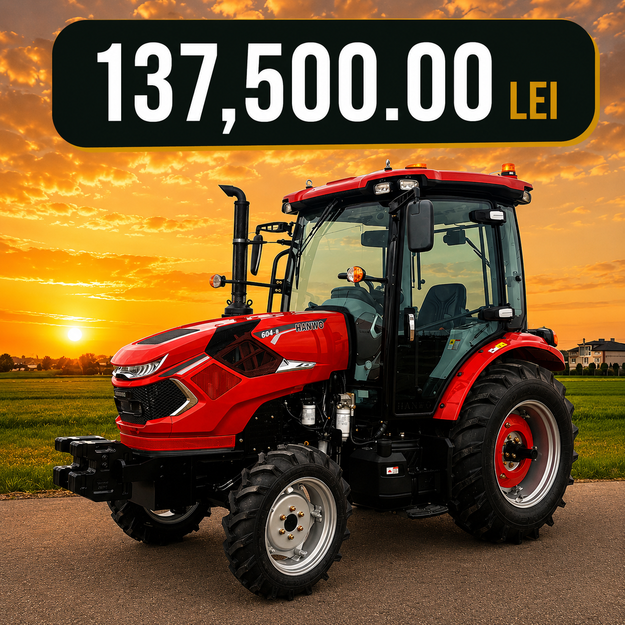 Tractor 65 CAI HANWO 604, 4X4, STAGE 5+CARTE RAR INCLUSA