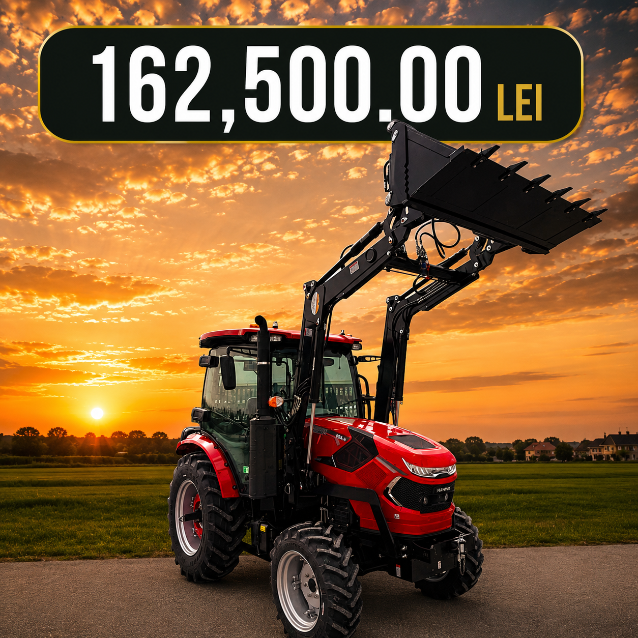 Tractor HANWO 604, 65 CAI, 4X4, STAGE 5 cu incarcator frontal