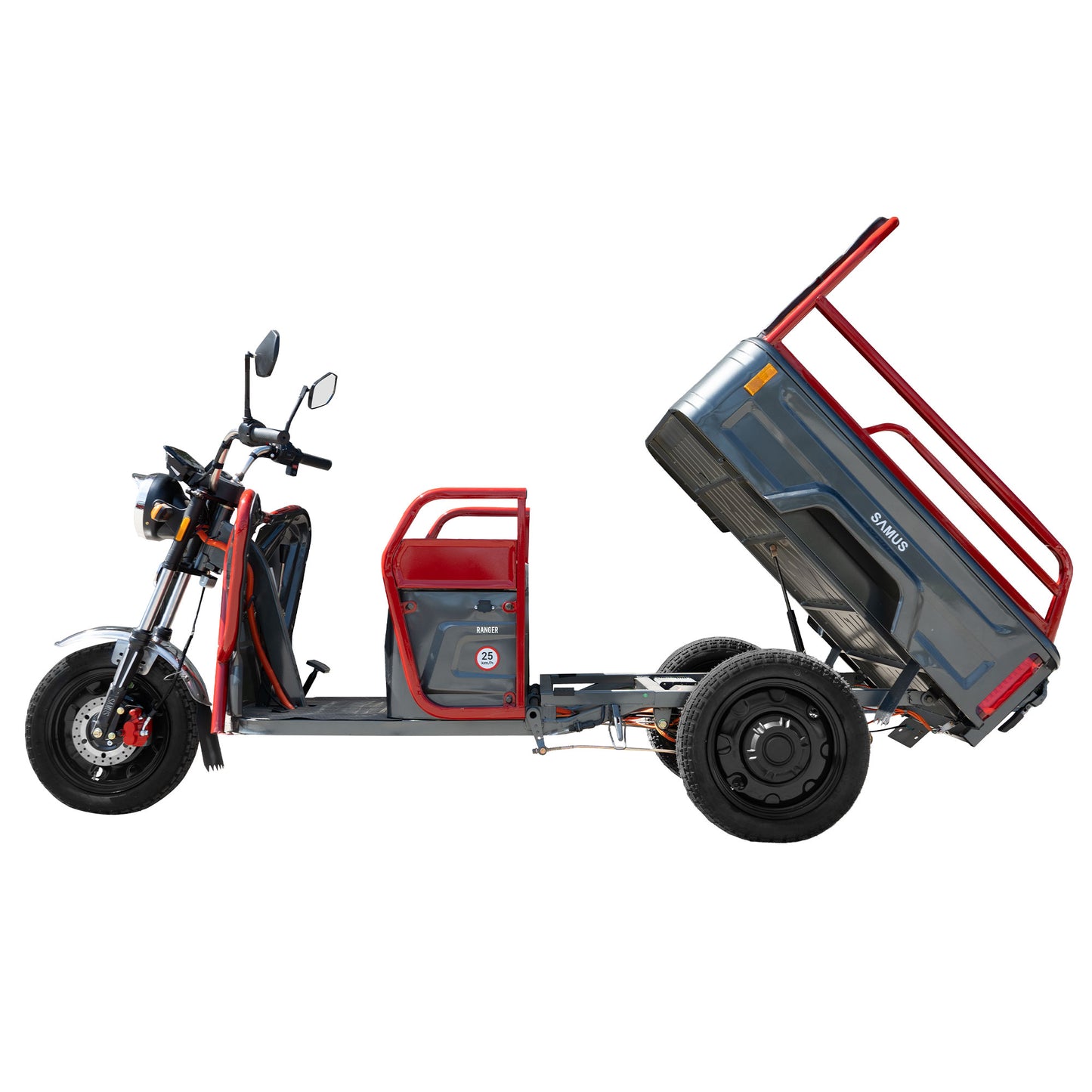 Triciclu electric cargo Samus Ranger-25-1.1-72V32 Red Dark Silver