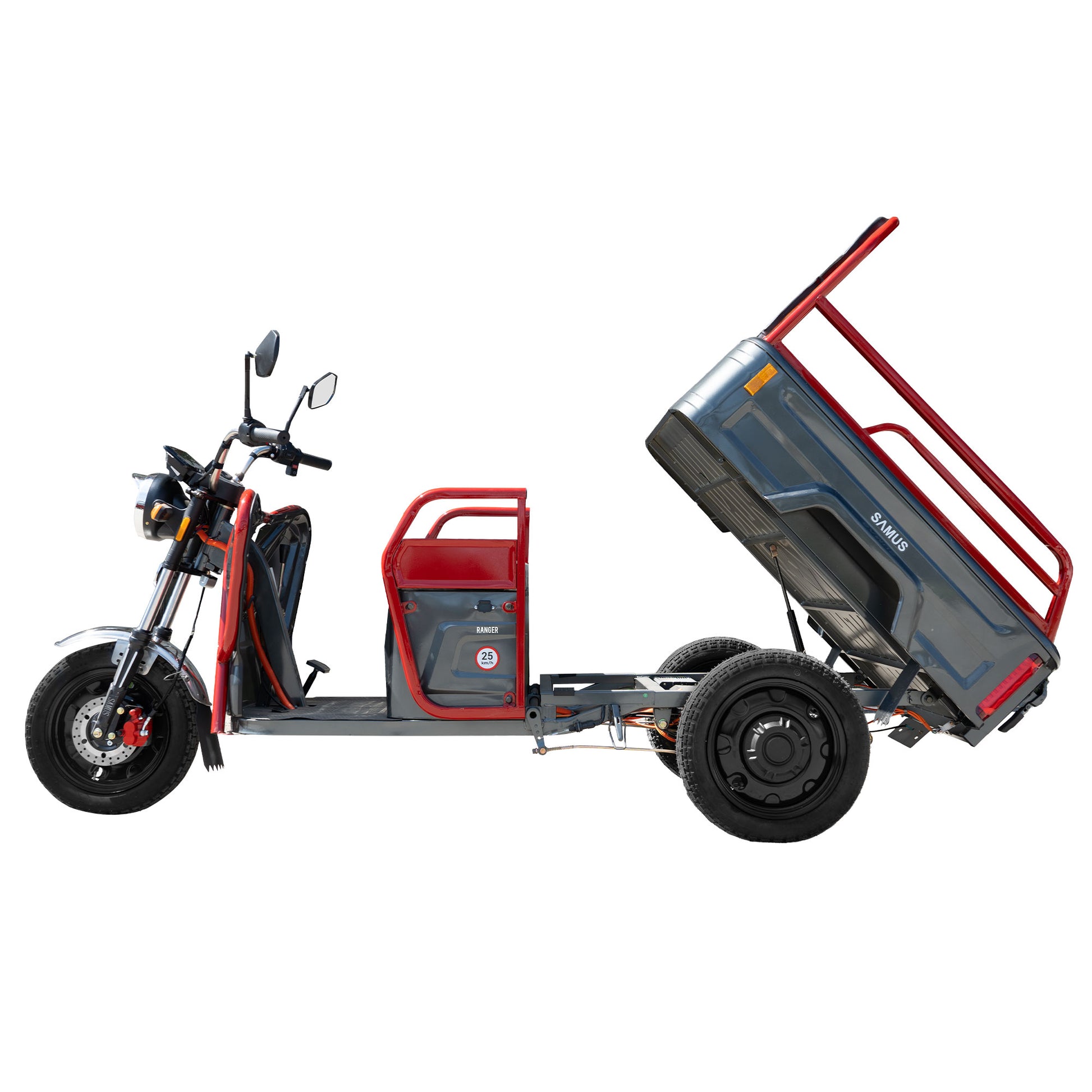 Triciclu electric cargo Samus Ranger-25-1.1-72V32 Red Dark Silver