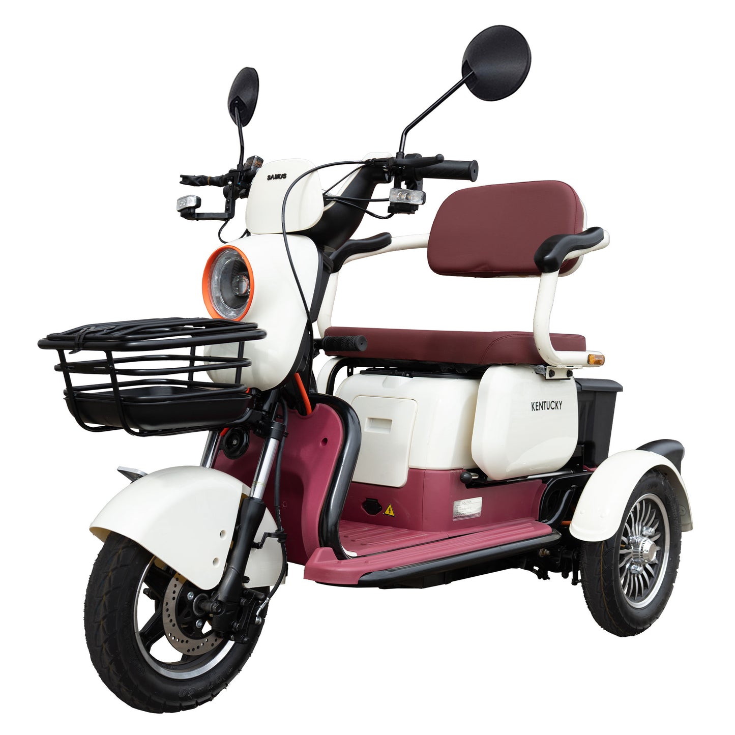 Triciclu_electric_Samus_Kentucky-3R1-10T1000-60V20-Beige-Burgundy_lateral_stanga